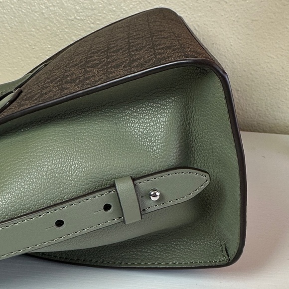 Michael Kors Avril zip top sage green Satchel with matching long strap & charm - Picture 7 of 16